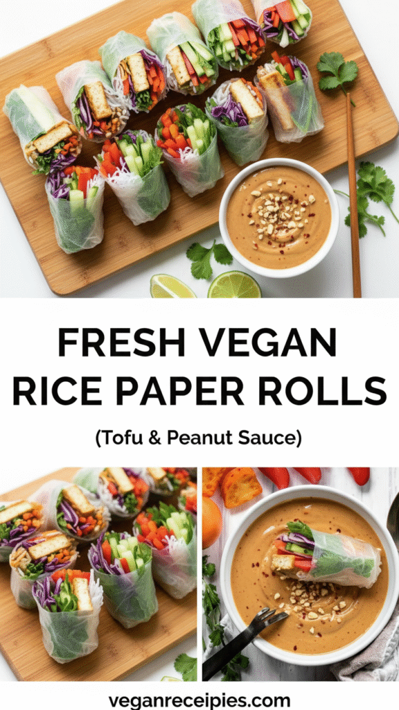 Quick Vegan Rice Paper Rolls for Lunch or Snack 