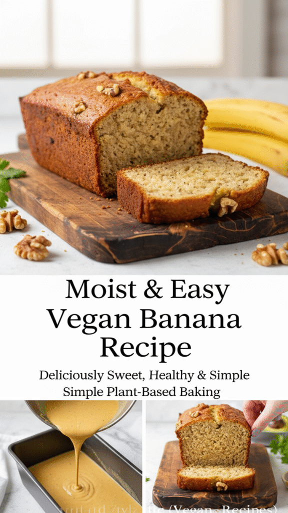 Moist & Easy Vegan Banana Bread Recipe 