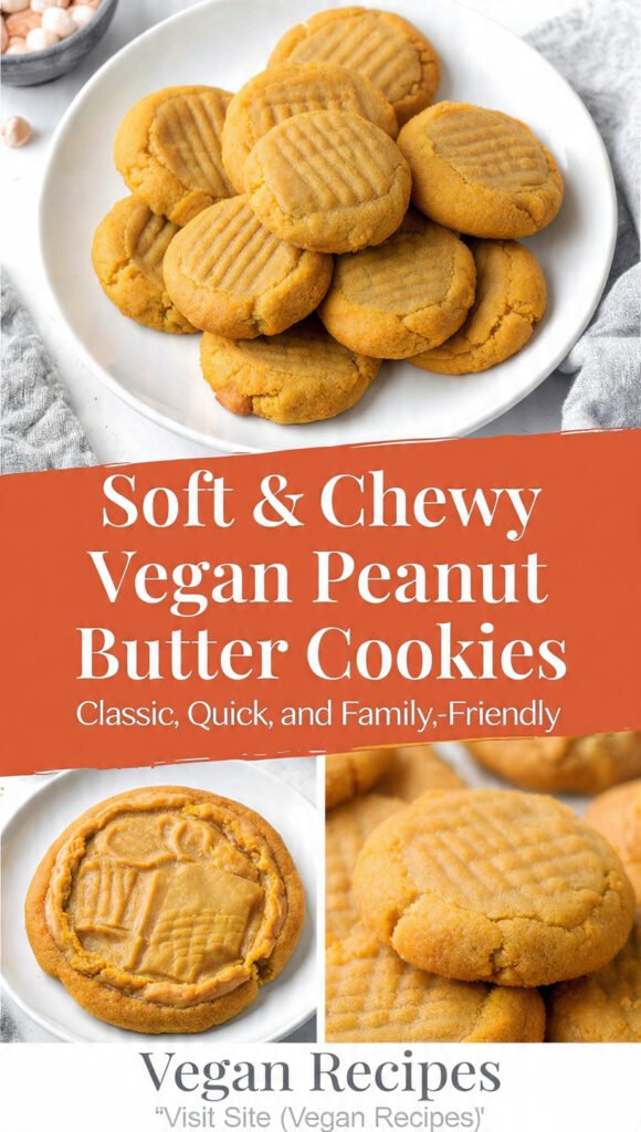 Soft & Chewy Vegan Peanut Butter Cookies—Classic, Quick, and Family-Friendly