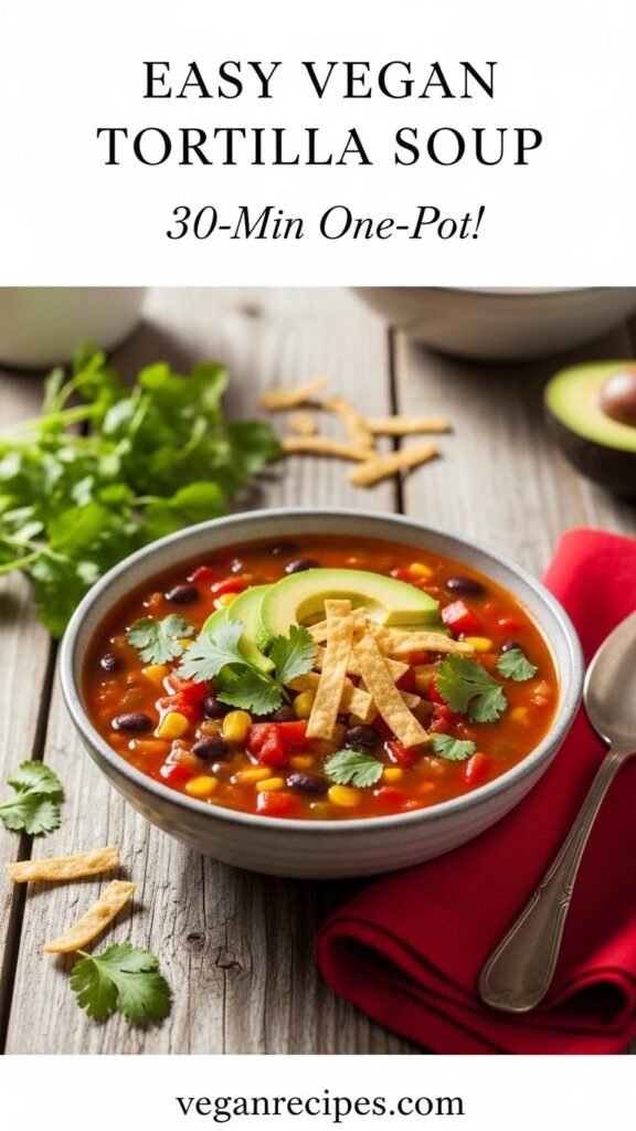 Cozy Vegan Tortilla Soup: Easy One-Pot Mexican-Inspired Recipe (Ready in 30 Minutes!)