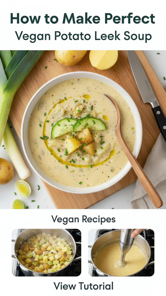 Creamy Vegan Potato Leek Soup Recipe 