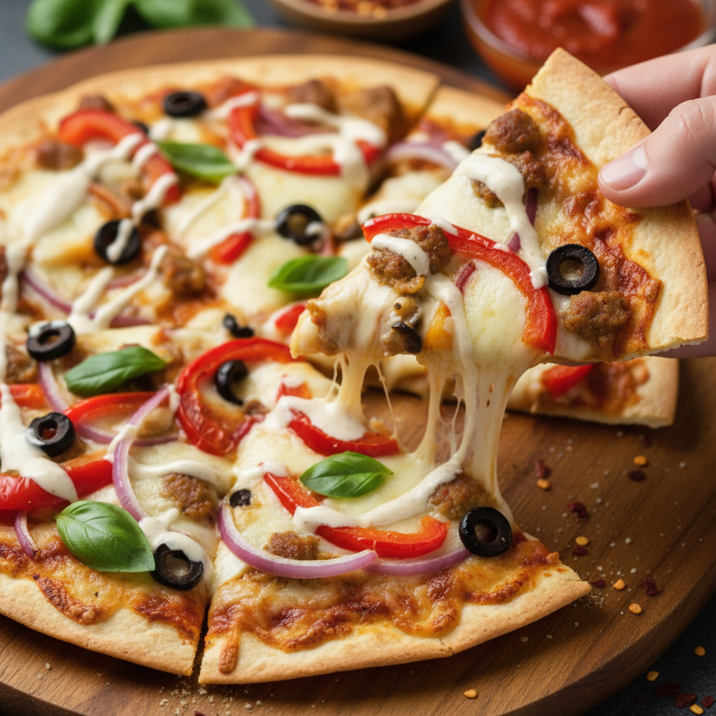 Healthy Vegan Tortilla Pizza