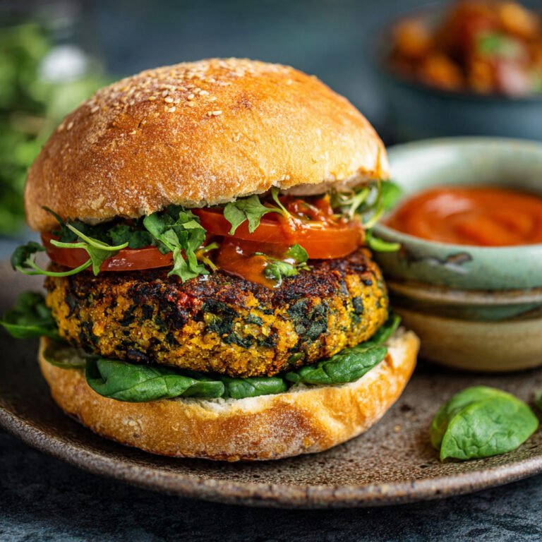 Crispy Vegan Spinach Patties Burgers